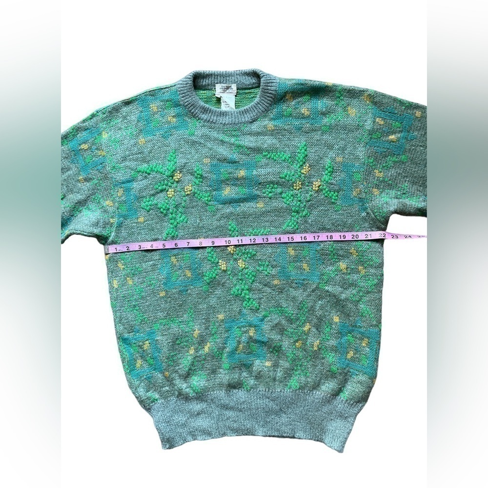 MAURIZIO BALDASSARI green Multi Wool Blend Crewneck Pullover Sweater Size 52. - Picture 4 of 6
